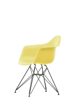 Eames Plastic Armchair DAR, sort pulverlakering fra<Vitra New