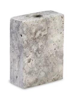 Epode Lysestage 8,5 cm, travertin silver fra<Wabi Sabi Nordic Online