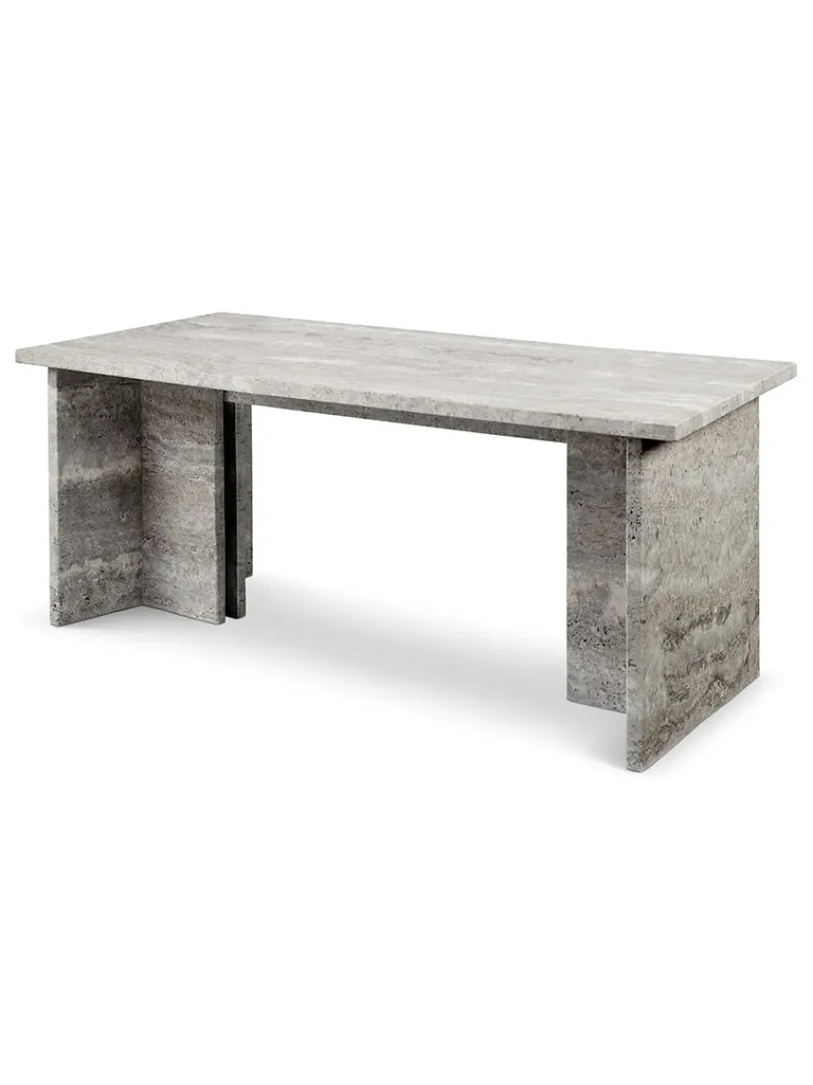 Fjer Sofabord 110 cm, travertin silver fra<Wabi Sabi Nordic Outlet