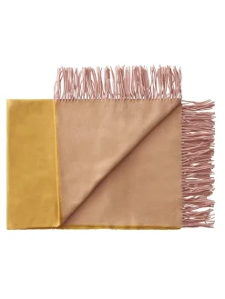 Franja Plaid, pink/yellow fra<Silkeborg Uldspinderi Clearance