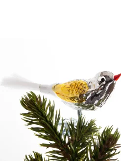 Fugl m. Klemme 10 cm, sølvfarvet/pink fra<Brink Nordic Outlet