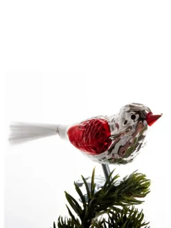 Fugl m. Klemme 10 cm, sølvfarvet/pink fra<Brink Nordic Outlet