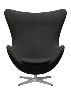Ægget, sort læder/aluminium af Arne Jacobsen<Fritz Hansen Online