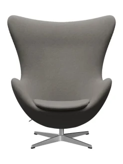 Ægget, sort læder/aluminium af Arne Jacobsen<Fritz Hansen Online