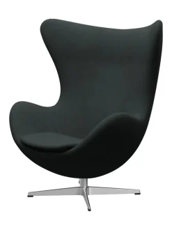 Ægget, sort læder/aluminium af Arne Jacobsen<Fritz Hansen Online