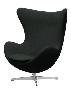 Ægget, sort læder/aluminium af Arne Jacobsen<Fritz Hansen Online