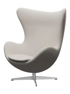 Ægget, sort læder/aluminium af Arne Jacobsen<Fritz Hansen Online