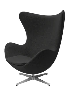 Ægget, sort læder/aluminium af Arne Jacobsen<Fritz Hansen Online