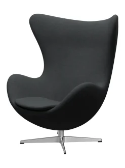 Ægget, sort læder/aluminium af Arne Jacobsen<Fritz Hansen Online