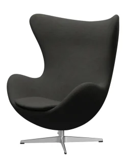 Ægget, sort læder/aluminium af Arne Jacobsen<Fritz Hansen Online