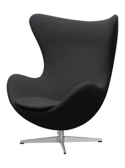 Ægget, sort læder/aluminium af Arne Jacobsen<Fritz Hansen Online