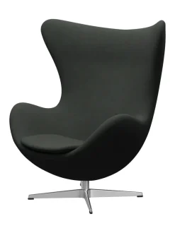 Ægget, sort læder/aluminium af Arne Jacobsen<Fritz Hansen Online