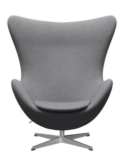 Ægget, sort læder/aluminium af Arne Jacobsen<Fritz Hansen Online