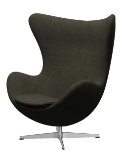 Ægget, sort læder/aluminium af Arne Jacobsen<Fritz Hansen Online