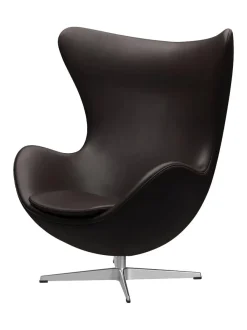 Ægget, sort læder/aluminium af Arne Jacobsen<Fritz Hansen Online