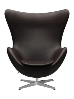 Ægget, sort læder/aluminium af Arne Jacobsen<Fritz Hansen Online