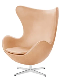 Ægget, sort læder/aluminium af Arne Jacobsen<Fritz Hansen Online
