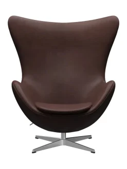 Ægget, sort læder/aluminium af Arne Jacobsen<Fritz Hansen Online