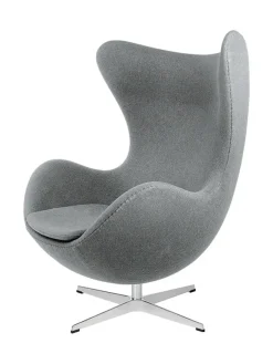 Ægget, sort læder/aluminium af Arne Jacobsen<Fritz Hansen Online