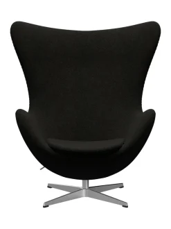 Ægget, sort læder/aluminium af Arne Jacobsen<Fritz Hansen Online