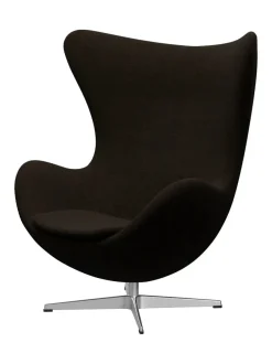 Ægget, sort læder/aluminium af Arne Jacobsen<Fritz Hansen Online