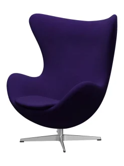 Ægget, sort læder/aluminium af Arne Jacobsen<Fritz Hansen Online