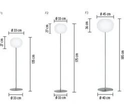 Glo-Ball F, Silver Gulvlampe fra<Flos
