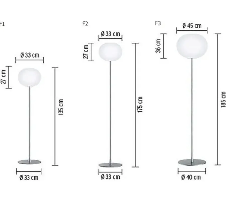 Glo-Ball F, Silver Gulvlampe fra<Flos