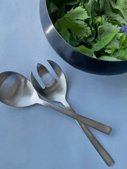Grand Prix Salatbestik i mat stål, lille fra Kay Bojesen<Kay Bojesen Denmark New
