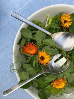 Grand Prix Salatbestik i mat stål, lille fra Kay Bojesen<Kay Bojesen Denmark New