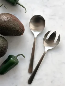 Grand Prix Salatbestik i mat stål, lille fra Kay Bojesen<Kay Bojesen Denmark New