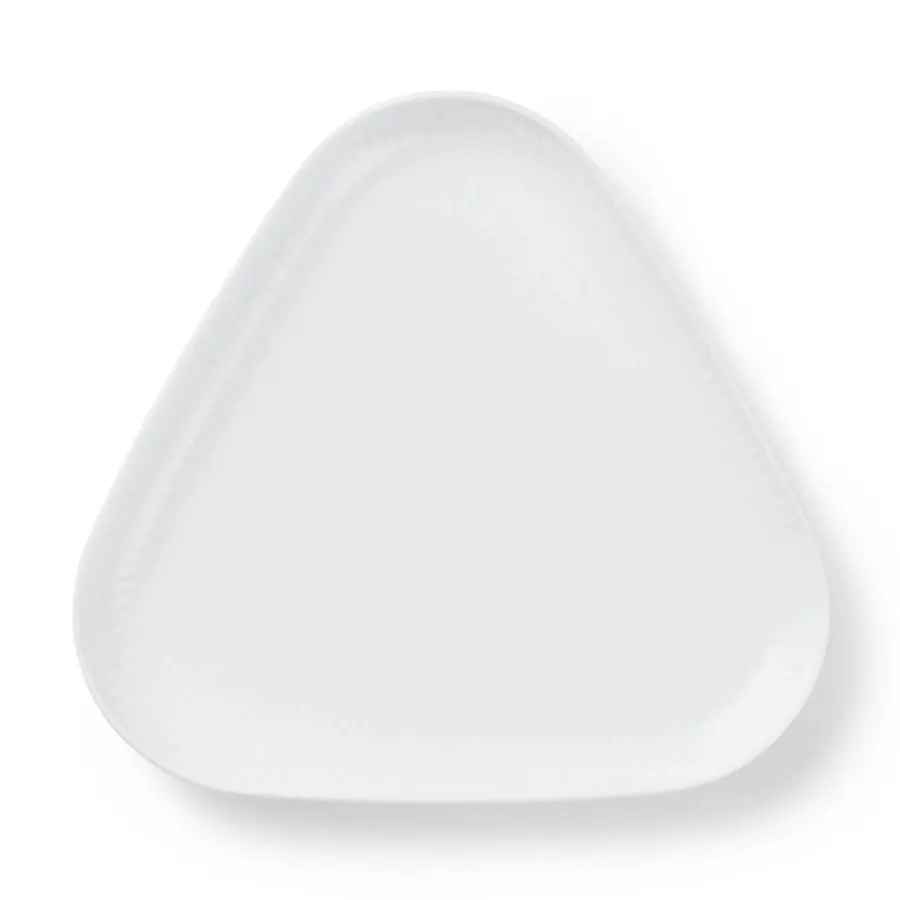 Hvid Riflet fad fra<Royal Copenhagen Best