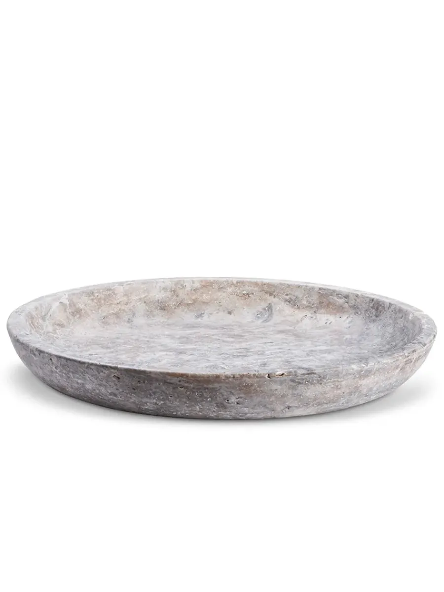 Hyben Fad, silver travertin fra<Wabi Sabi Nordic Clearance