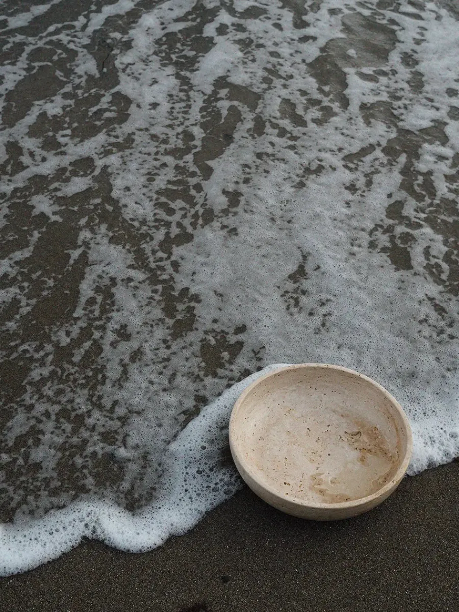 Hyben Skål, travertin fra<Wabi Sabi Nordic Discount