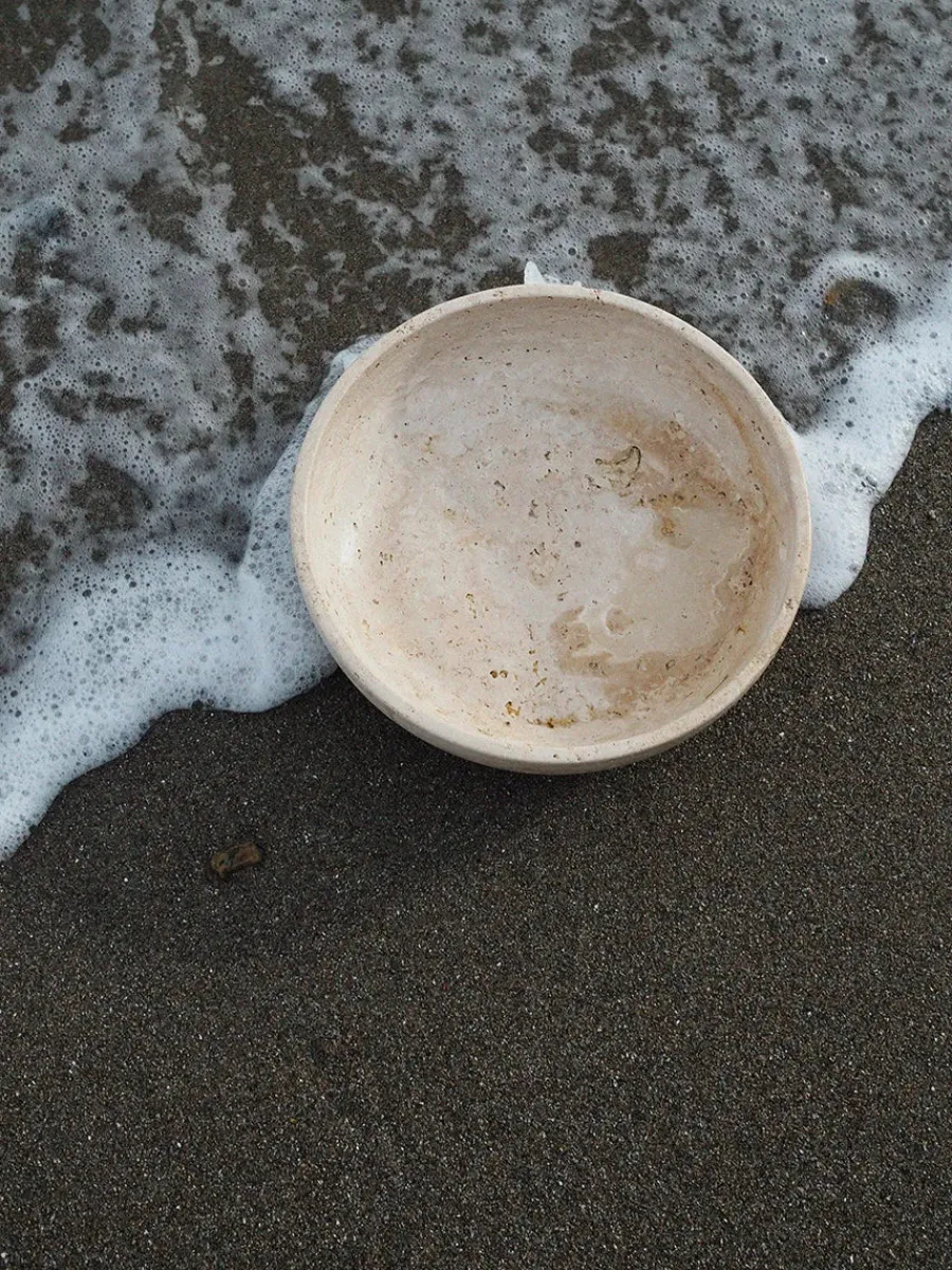 Hyben Skål, travertin fra<Wabi Sabi Nordic Discount