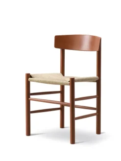 J39 Folkestolen, indigo blue af Børge Mogensen<Fredericia Furniture Discount