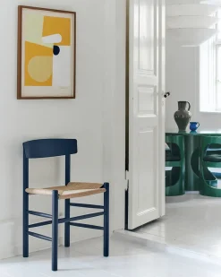 J39 Folkestolen, indigo blue af Børge Mogensen<Fredericia Furniture Discount