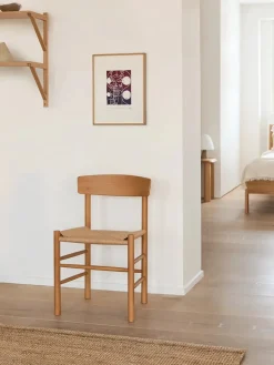 J39 Folkestolen, indigo blue af Børge Mogensen<Fredericia Furniture Discount