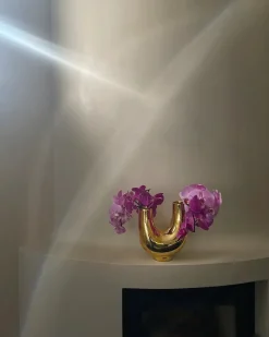 Kazumi StudioVase, gold fra Hein<Hein Studio Discount