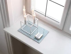 Kubus 4 Lysestage, sort fra<Audo Copenhagen New