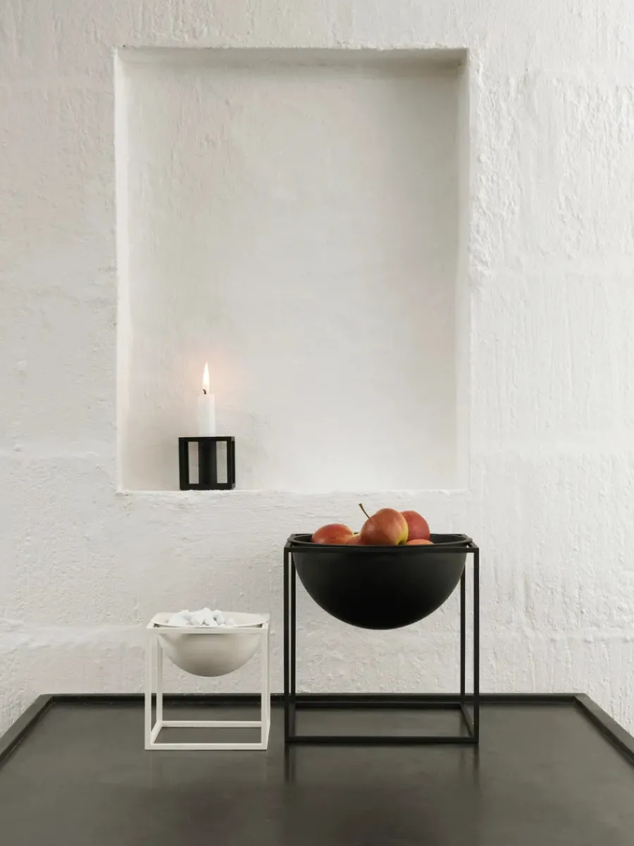 Kubus 1 Lysestage, sort fra<Audo Copenhagen