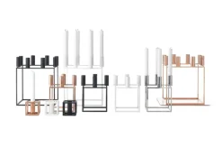 Kubus 1 Lysestage, sort fra<Audo Copenhagen