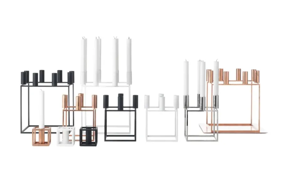 Kubus 1 Lysestage, sort fra<Audo Copenhagen