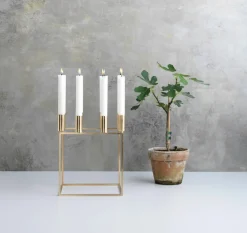 Kubus 8 Lysestage, sort fra<Audo Copenhagen New