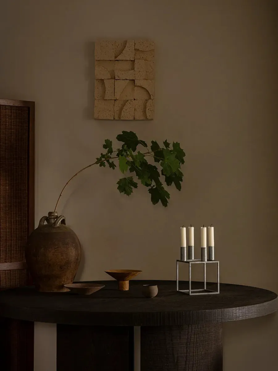 Kubus 4 Lysestage, zink fra<Audo Copenhagen Outlet