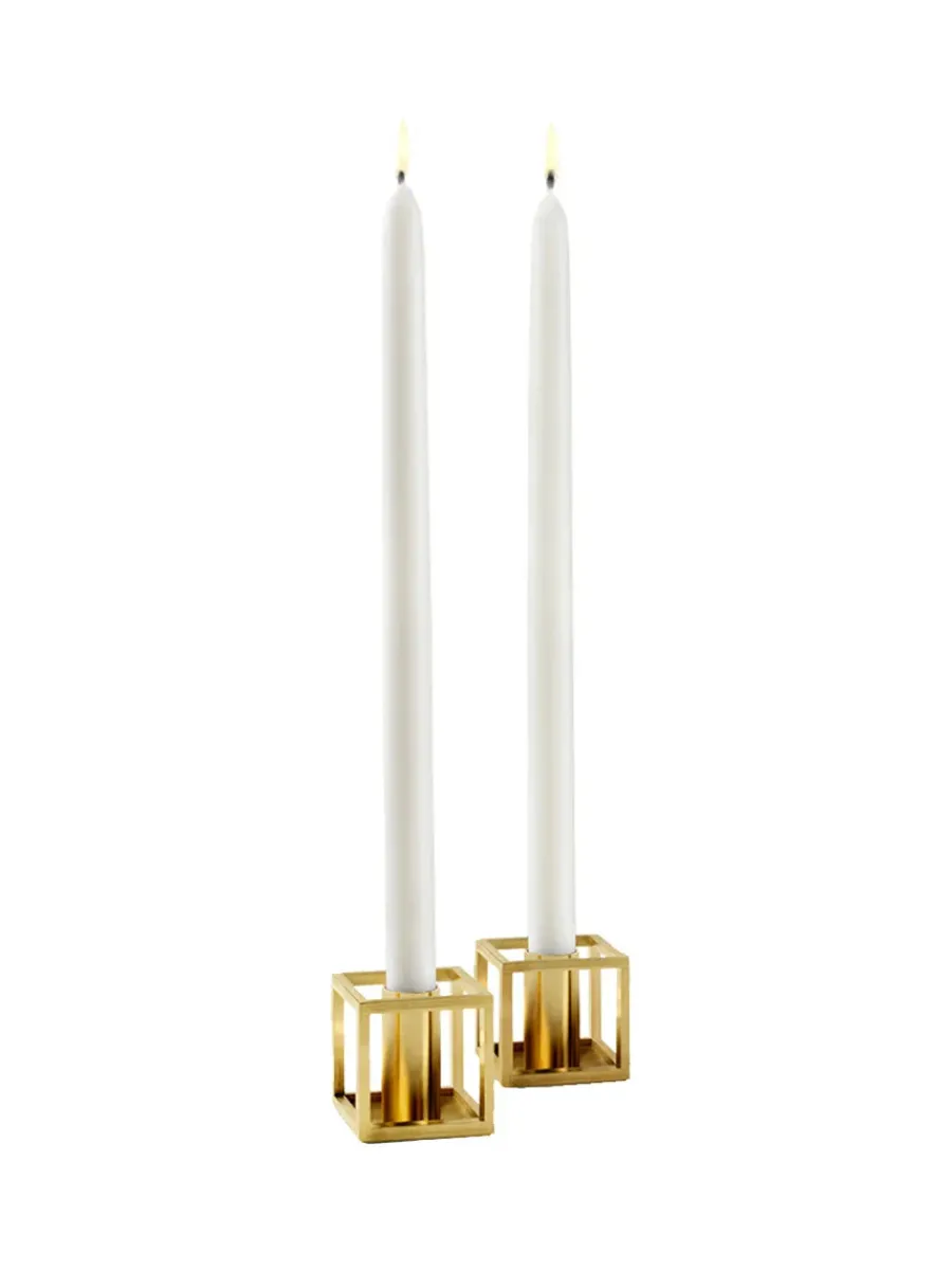 Kubus Micro lysestager, guldbelagt fra<Audo Copenhagen