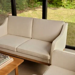 L45 MK154 2 pers. sofa, beige tekstil af Mogens Koch<FDB Møbler New