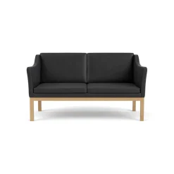 L45 MK154 2 pers. sofa, sort læder af Mogens Koch<FDB Møbler