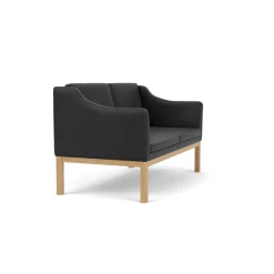 L45 MK154 2 pers. sofa, sort læder af Mogens Koch<FDB Møbler