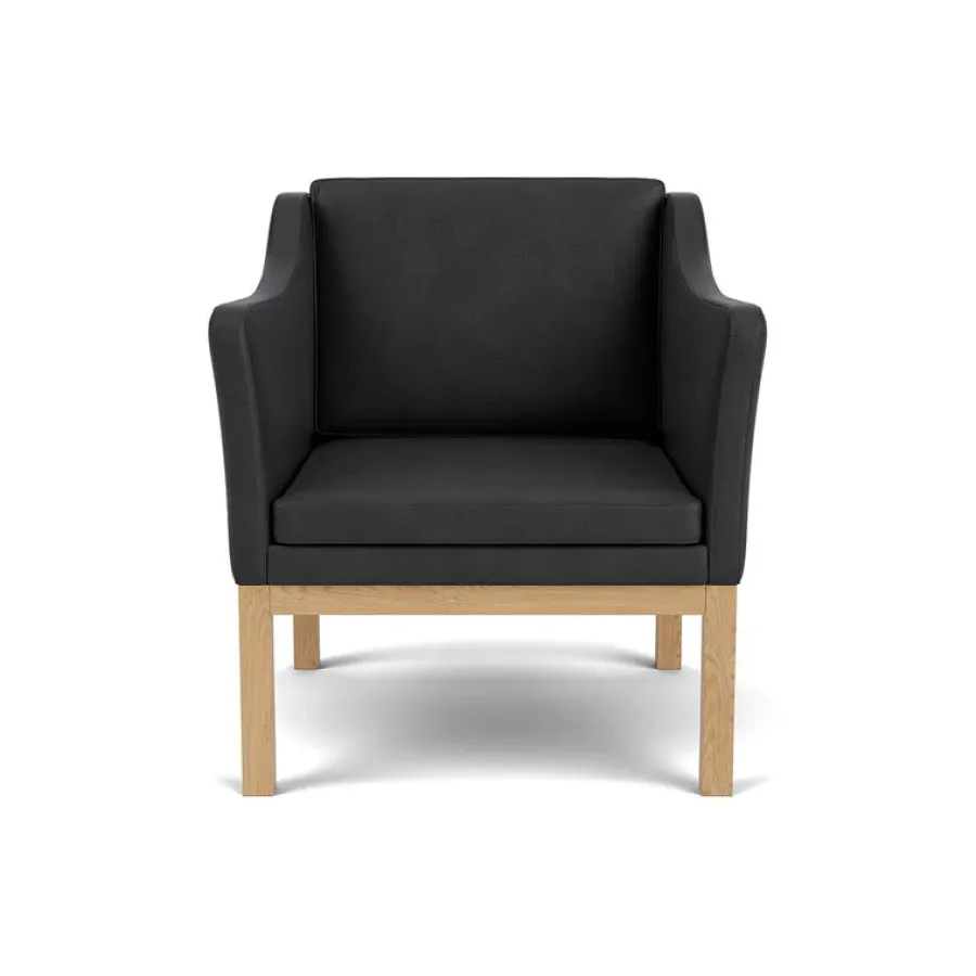 L46 MK155 lænestol, sort læder af Mogens Koch<FDB Møbler Sale